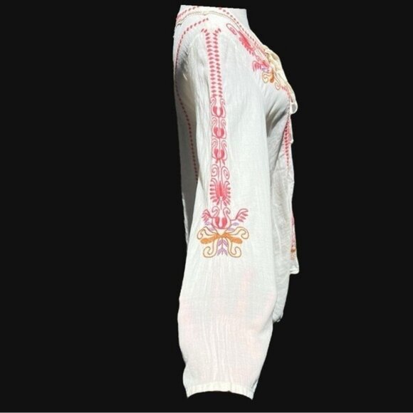 🌻Johnny Was BIYA Embroidered Bohemian Lightweight Peasant Blouse Size Small. - Picture 6 of 12